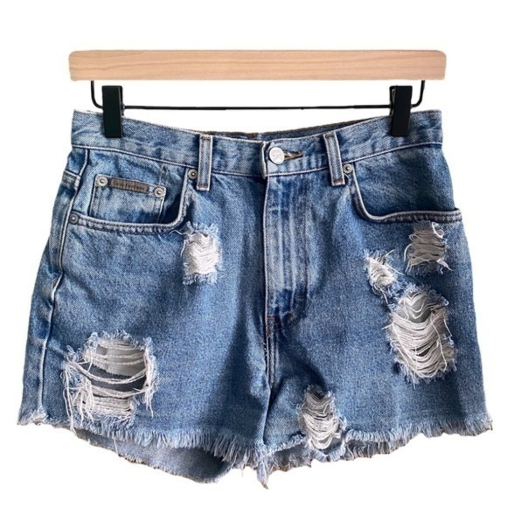 Vintage Calvin Klein Jeans Distressed Cutoff High Rise Denim Shorts 6